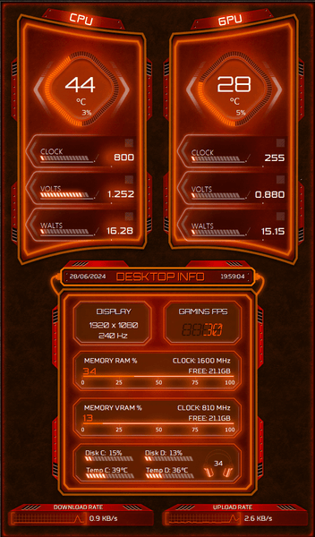 AIDA64 Skin Stellar Interface HUD 600x1024 - AIDA Skins