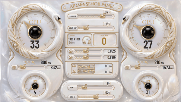 AIDA64 Skin Swan Core HUD 1920x1080 - AIDA Skins