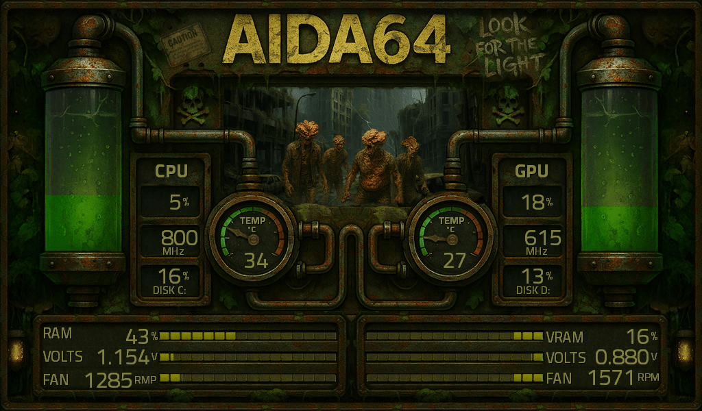 AIDA64 Skin The Last of Us HUD 1024x600 - AIDA Skins
