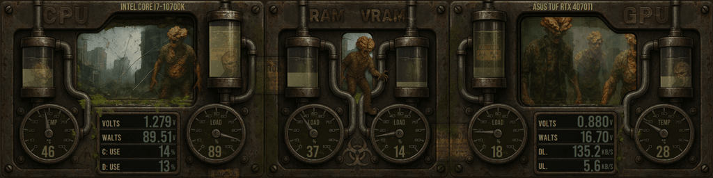 AIDA64 Skin The Last of Us HUD 1920x480 - AIDA Skins