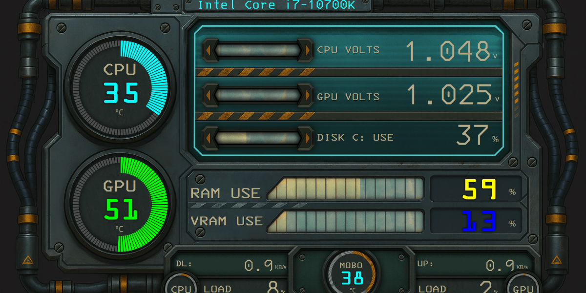AIDA64 Skin Titan Panel HUD 1920x1080 - AIDA Skins | AIDA Skins