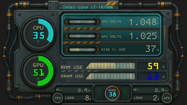 AIDA64 Skin Titan Panel HUD 1920x1080 - AIDA Skins