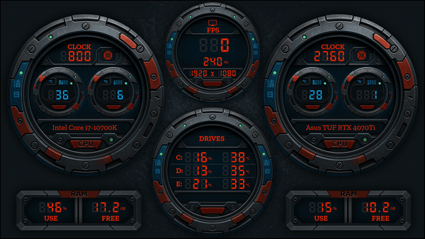 AIDA64 Skin Titanium HUD 1920x1080 - AIDA Skins