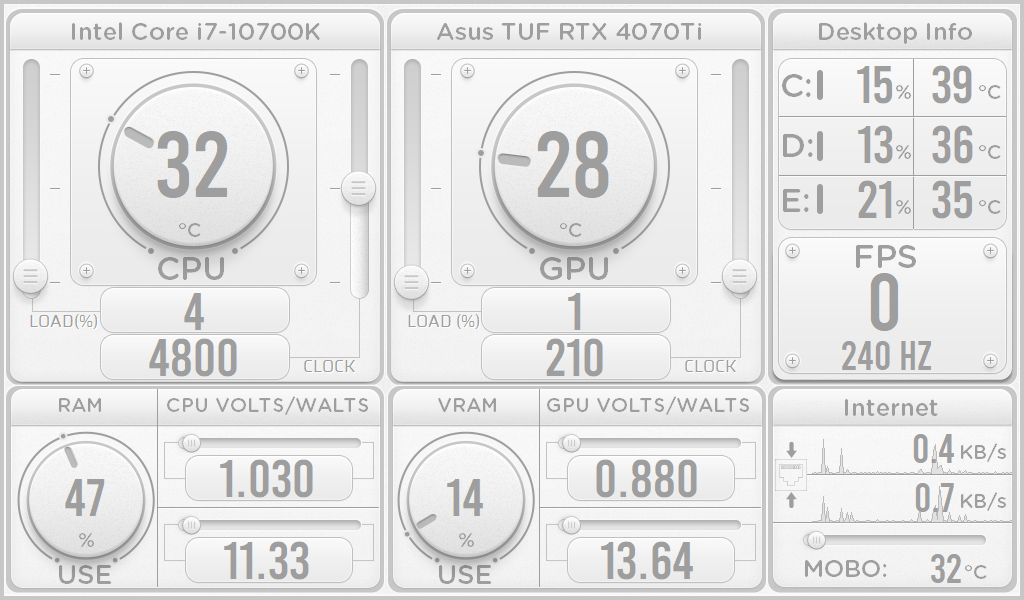 AIDA64 Skin Ui Design Kit HUD 1024x600 - AIDA Skins