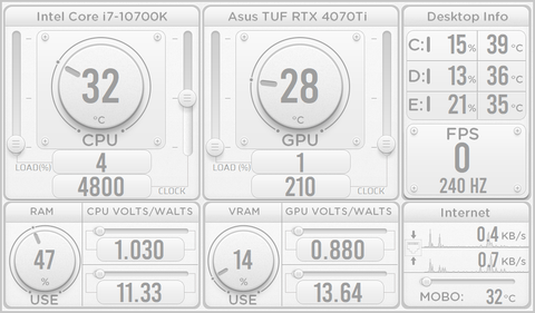 AIDA64 Skin Ui Design Kit HUD 1024x600 - AIDA Skins | AIDA Skins