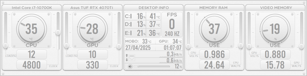 AIDA64 Skin Ui Design Kit HUD 1920x480 - AIDA Skins