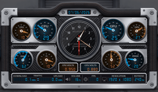 AIDA64 Skin Velocity GT HUD 1024x600 - AIDA Skins