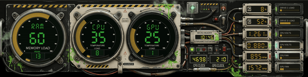 AIDA64 Skin Voltage Nexus HUD 1920x480 - AIDA Skins