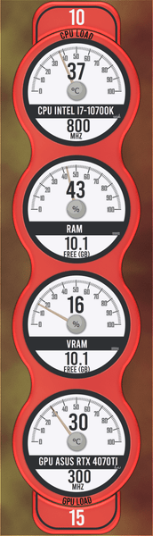 AIDA64 Skin WhiteGauge HUD 1100x3840 - AIDA Skins