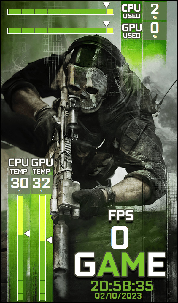 AIDA64 Skin CoD HUD 600x1024 - AIDA Skins | AIDA Skins