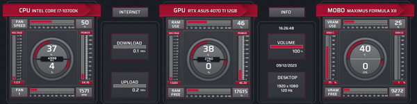 AIDA64 Skin Learn HUD 1920x480 - AIDA Skins