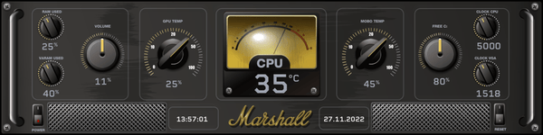 AIDA64 Skin Marshall HUD 1920x480 - AIDA Skins